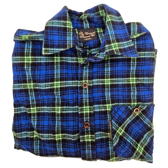 The Vermont Flannel Co Plaid Blue & Green cottagecore lumberjack gorpcore - Picture 2 of 8